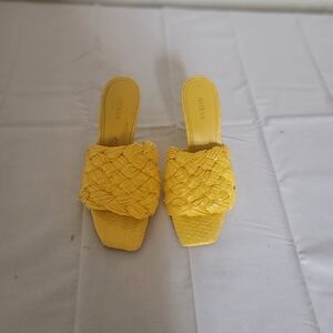 Guess Women's Bright Yellow Woven Sandals
